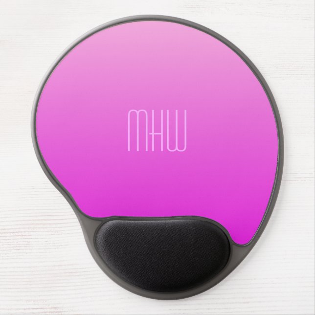 Pink Gradient custom monogram mousepad (Front)