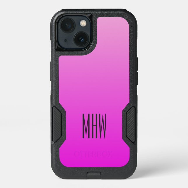 Pink Gradient custom monogram phone cases (Back)