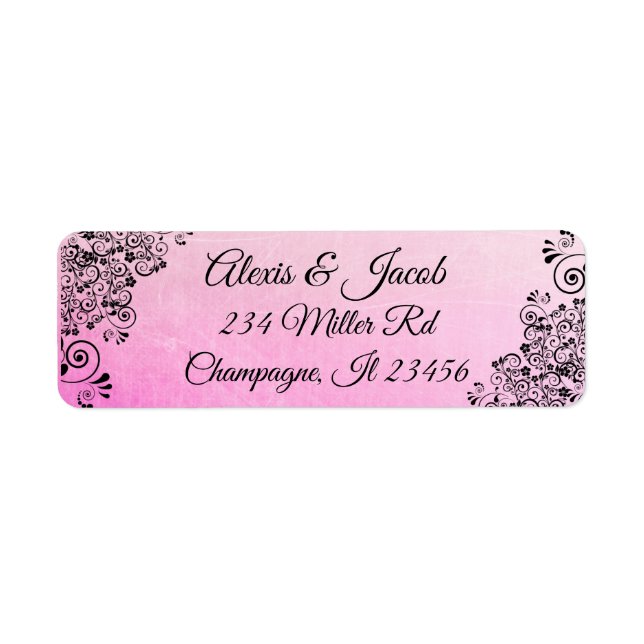 Pink Gradient Elegant Script Return Labels (Front)