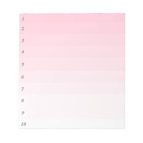  Pink Gradient Girly Supplies Numbered To Do List Notepad