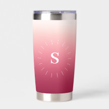 Pink Gradient Initials Insulated Tumbler
