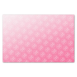 Pink gradient logo tissue paper business packaging