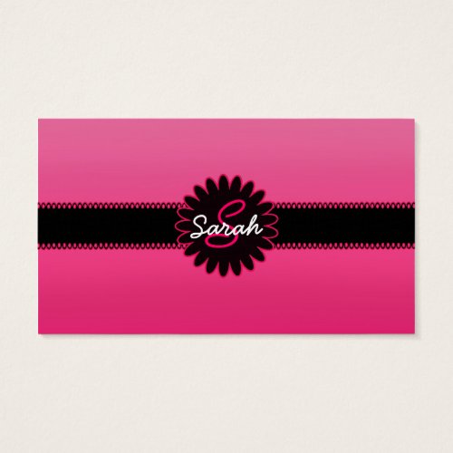 Pink Gradient Monogram Business Card Template