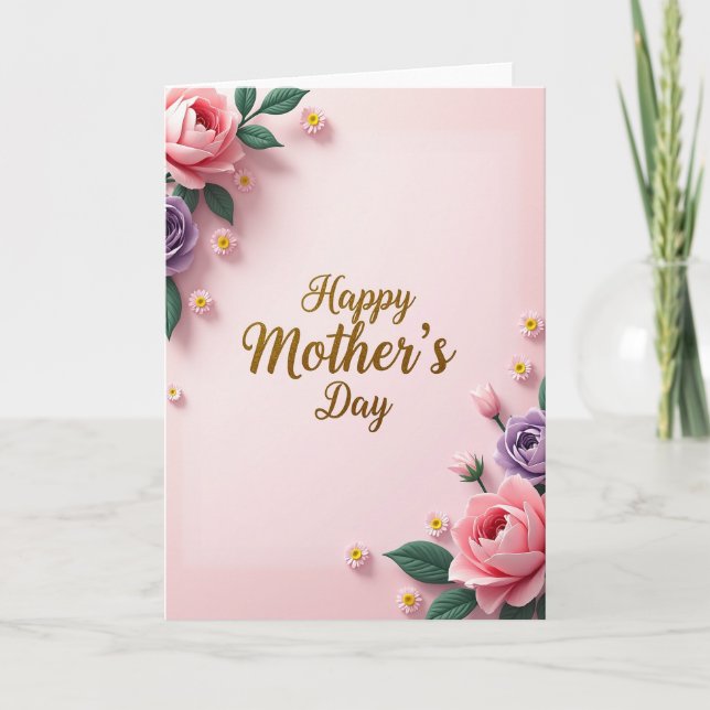 Pink Gradient Mothers Day Card (Front)