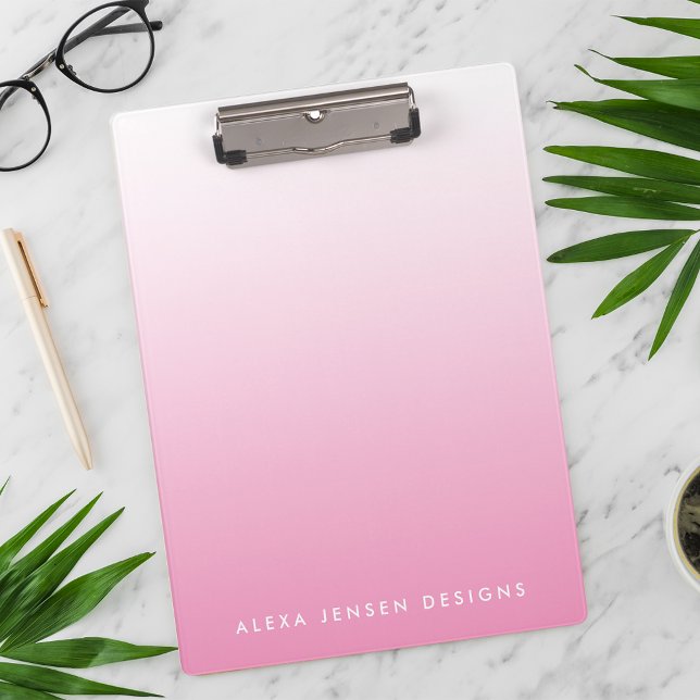 Pink Gradient Ombre Personalized Clipboard (Creator Uploaded)