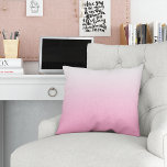 Pink Gradient Ombre Throw Pillow<br><div class="desc">Design features a turquoise-to-white gradient ombre print. Additional colors available in our shop!</div>