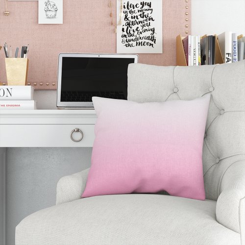 Pink Gradient Ombre Throw Pillow