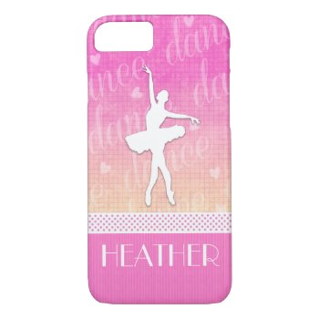 Pink Gradient Passionate Dancer With Hearts Iphone 8/7 Case by GollyGirls at Zazzle