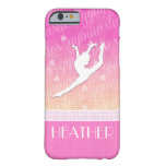 Pink Gradient Passionate Gymnastics With Monogram Barely There Iphone 6 Case at Zazzle