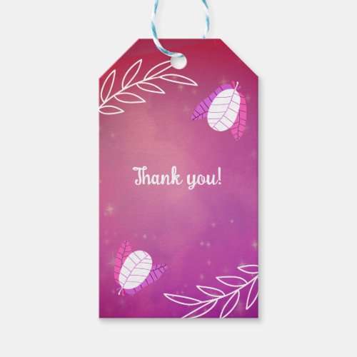 Pink gradient sparkly gift tags