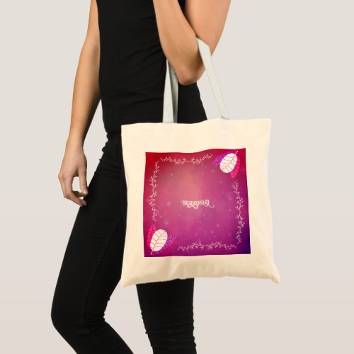 Pink gradient sparkly tote bag