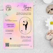 Pink Gradient Star Yoga Instructor Studio Classes  Flyer at Zazzle