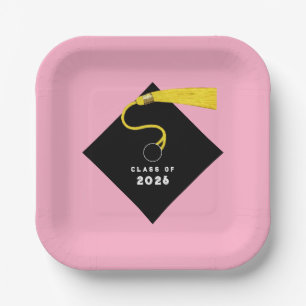 Pink Graduation 2026 Party Paper Plates