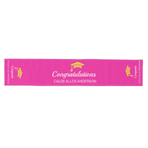 Pink Graduation Cap Runner