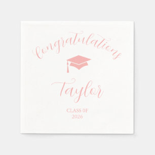 Pink Graduation Class of 2026 Napkins