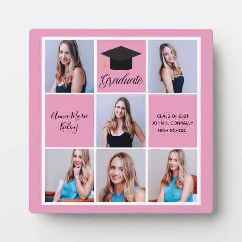 Pink Graduation Collage Graduate Girls Photo Plaque