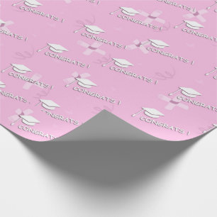 Pink Graduation For Her High School College Wrapping Paper