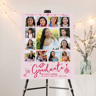 Pink Graduation K–12 Photo Collage Red Doodles Fun Foam Board