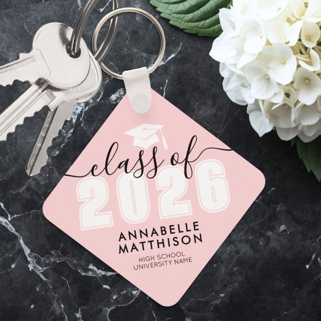 Pink Graduation Keychain (Graduate Pink Graduation keychain)