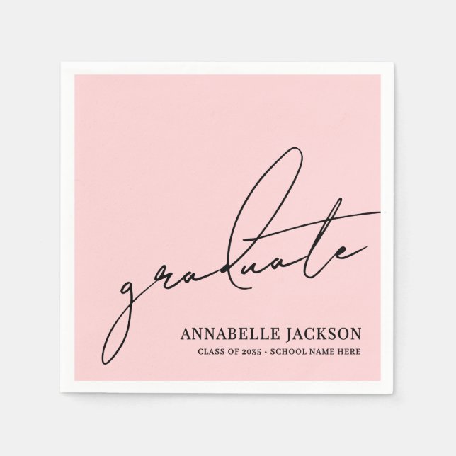 Pink Graduation Napkins (Front)