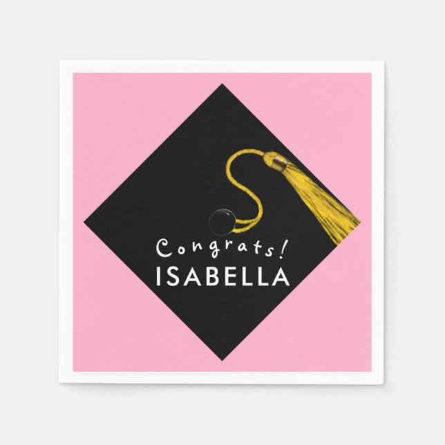 Pink Graduation Napkins (Front)
