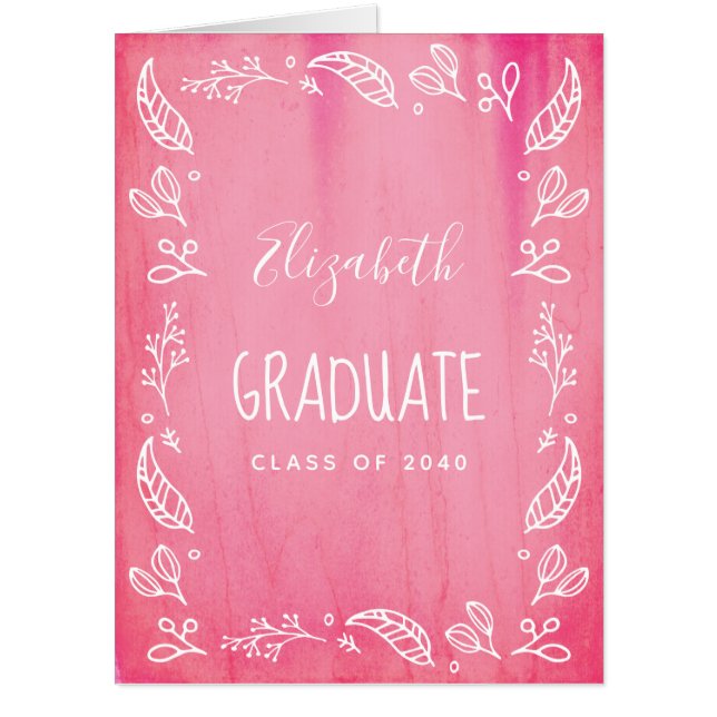 Pink Graduation Party Congratulations Card (Front)