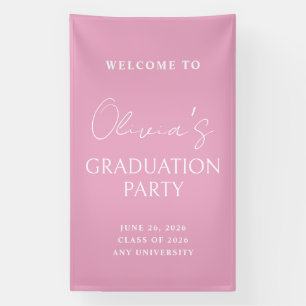 Pink, graduation party welcome sign