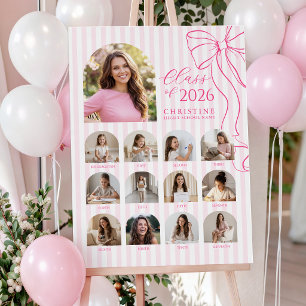 Pink Graduation Photo Collage Template Foam Board