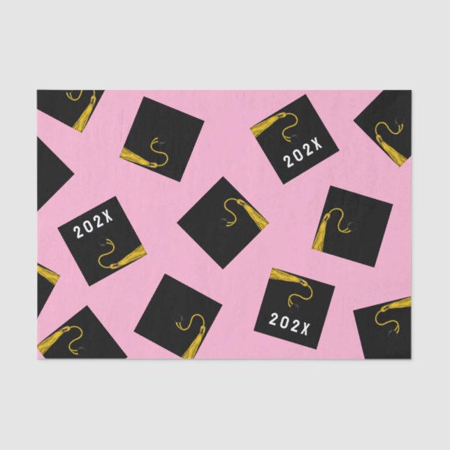 Pink Graduation Tissue Paper (Front)