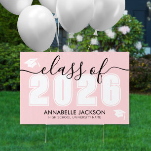 Pink Graduation Yard Sign