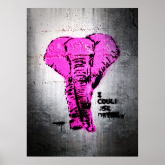 Pink Graffiti Elephant Poster