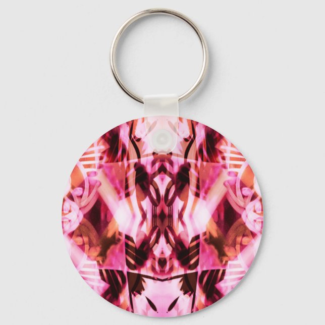 Pink graffiti pattern keychain (Front)