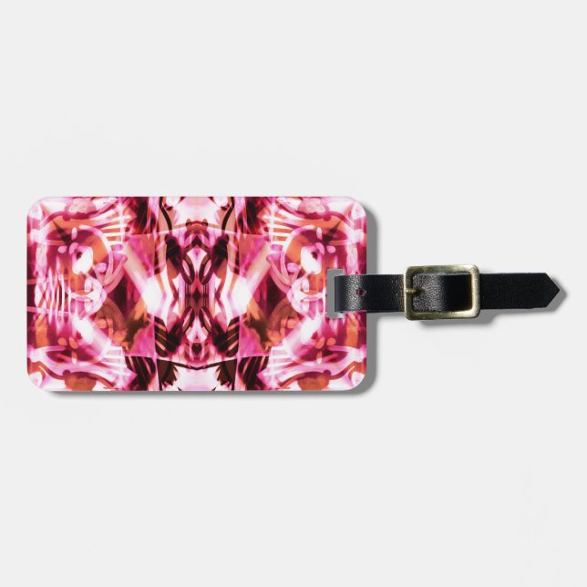 Pink graffiti pattern luggage tag (Front Horizontal)