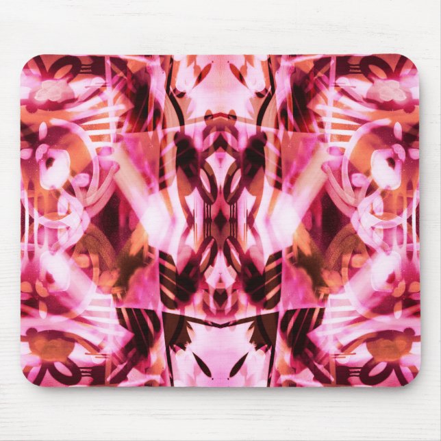 Pink graffiti pattern mouse pad (Front)