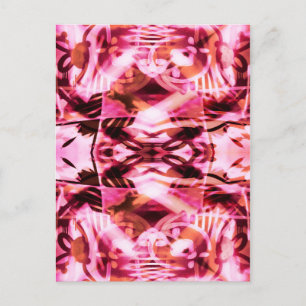 Pink graffiti pattern postcard
