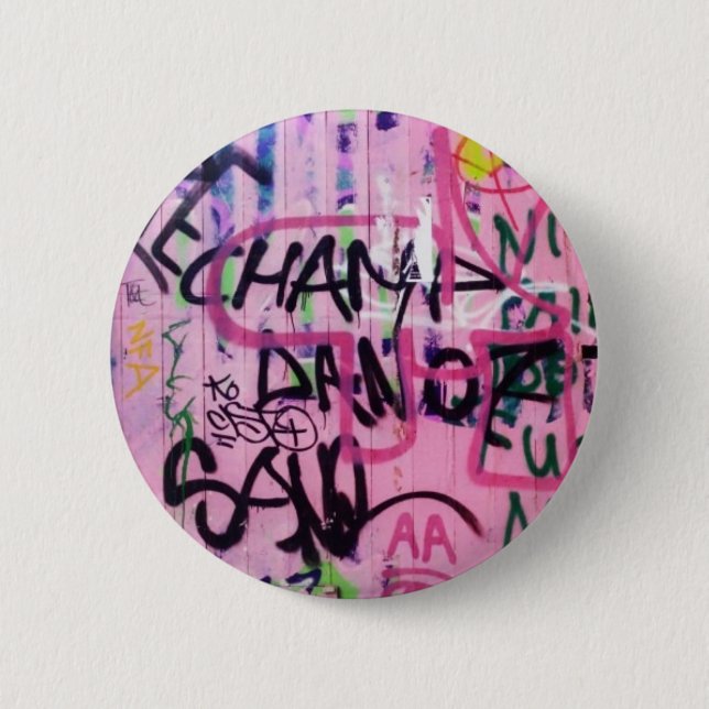 Pink Graffiti Pinback Button (Front)