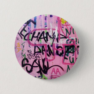 Pink Graffiti Pinback Button
