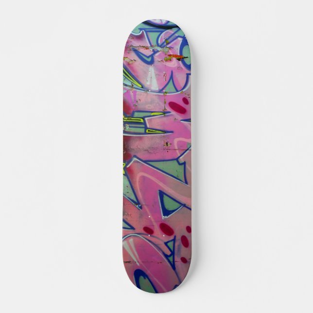 Pink graffiti skateboard. skateboard (Front)