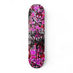 Pink Graffiti Skull Skateboard Deck