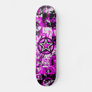 Pink Graffiti Star Skateboard