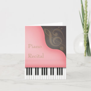 Pink Grand Piano Personalized Piano Recital Invitation
