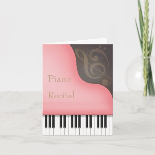 Pink Grand Piano Personalized Piano Recital Invitation