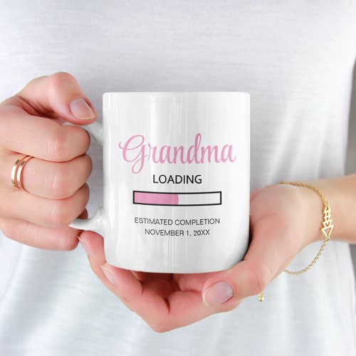 Pink Grandma Loading Pregnancy Announcement Coffee Mug