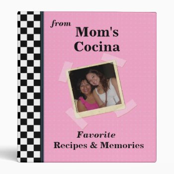 Pink Grandmas Kitchen 1" Custom Photo Recipe Binder by FamilyTreed at Zazzle