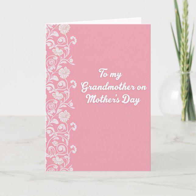 Pink Grandmothers Day Greeting Card (Front)