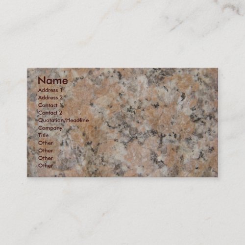 Pink Granite Business Card