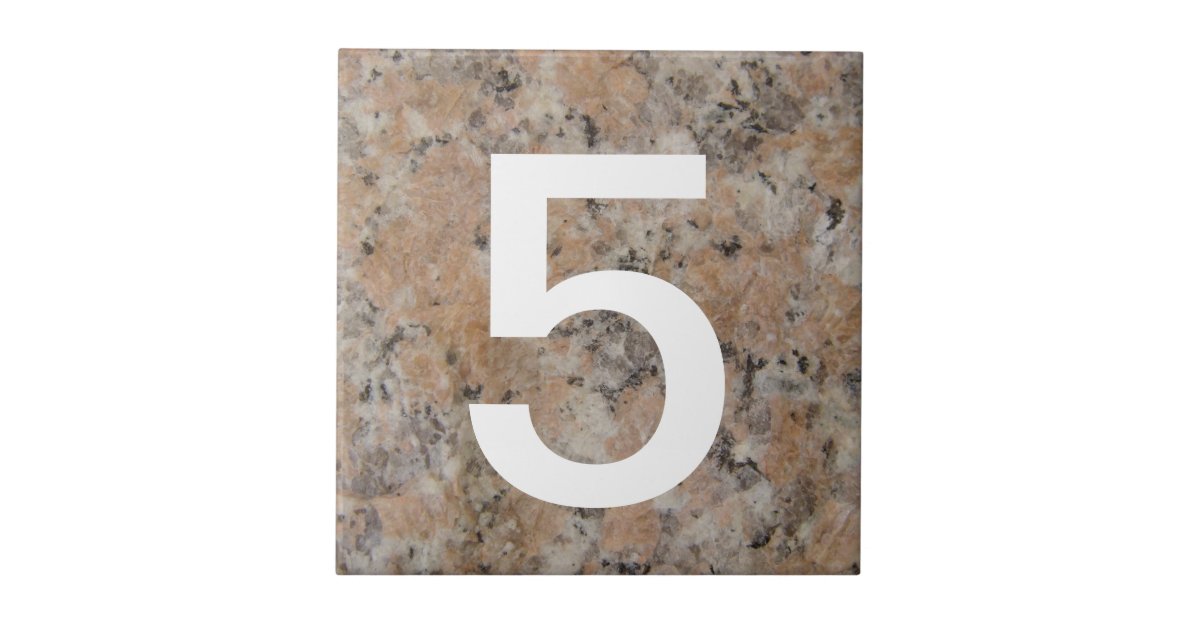Pink Granite House Number Tile Zazzle