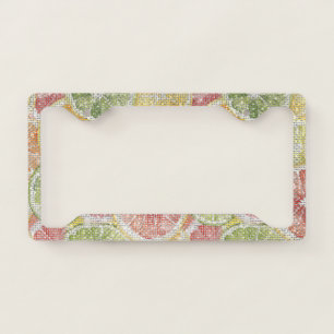 Pink Grapefruit Lemon Lime Sparkle License Plate Frame