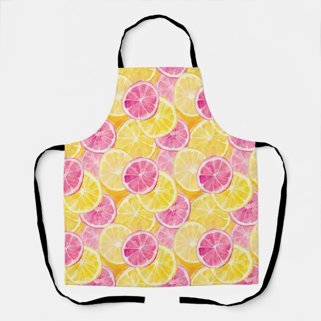 Pink Grapefruit & Lemon Shower Curtain Apron (Front)