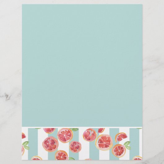 Pink Grapefruit Pattern on Green Stripes (Front)